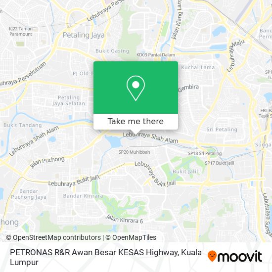 Peta PETRONAS R&R Awan Besar KESAS Highway