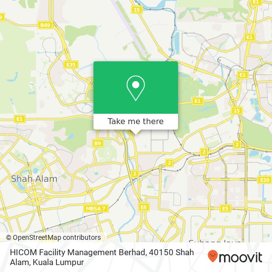 Peta HICOM Facility Management Berhad, 40150 Shah Alam