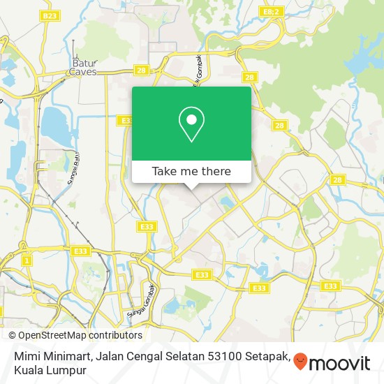 Peta Mimi Minimart, Jalan Cengal Selatan 53100 Setapak