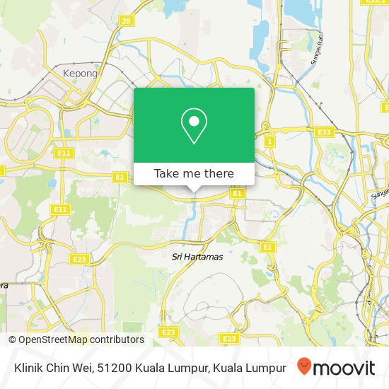 Peta Klinik Chin Wei, 51200 Kuala Lumpur