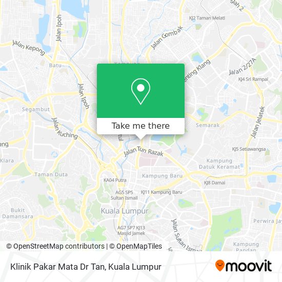 Klinik Pakar Mata Dr Tan map