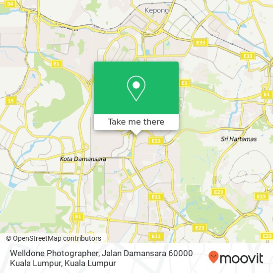 Welldone Photographer, Jalan Damansara 60000 Kuala Lumpur map