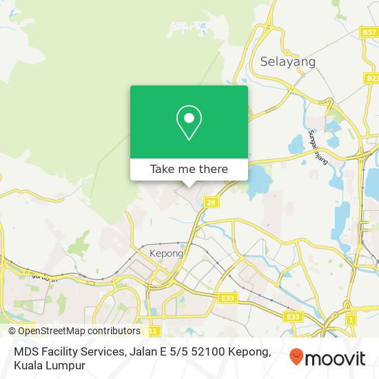 Peta MDS Facility Services, Jalan E 5 / 5 52100 Kepong