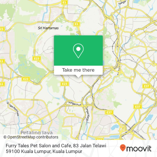 Furry Tales Pet Salon and Cafe, 83 Jalan Telawi 59100 Kuala Lumpur map