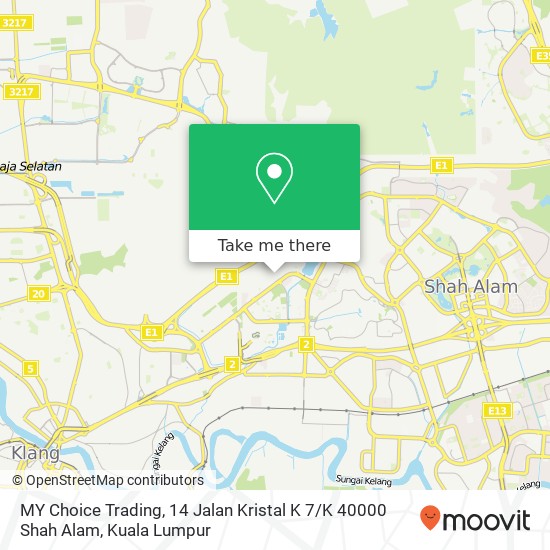 MY Choice Trading, 14 Jalan Kristal K 7 / K 40000 Shah Alam map