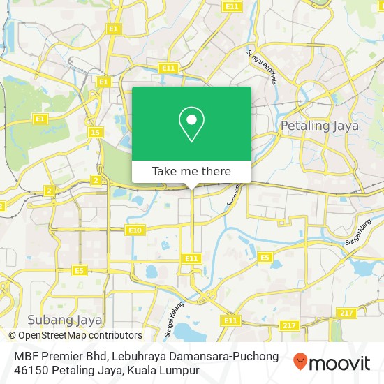 Peta MBF Premier Bhd, Lebuhraya Damansara-Puchong 46150 Petaling Jaya