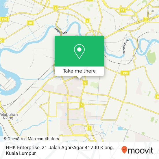 Peta HHK Enterprise, 21 Jalan Agar-Agar 41200 Klang