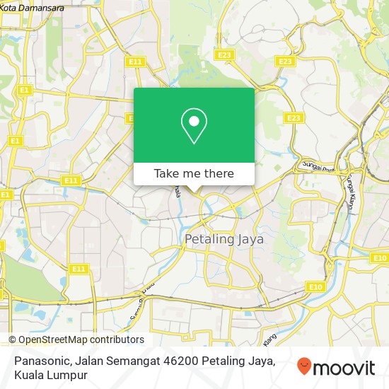 Panasonic, Jalan Semangat 46200 Petaling Jaya map