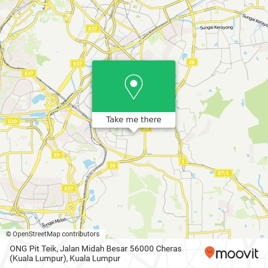 ONG Pit Teik, Jalan Midah Besar 56000 Cheras (Kuala Lumpur) map