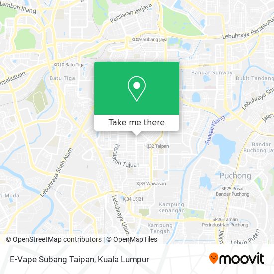 Peta E-Vape Subang Taipan