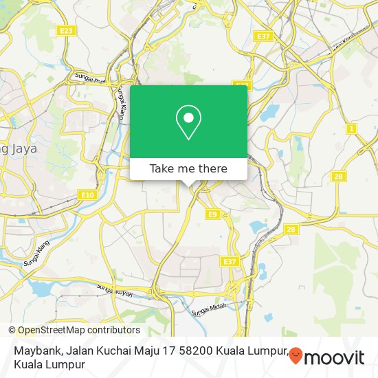 Peta Maybank, Jalan Kuchai Maju 17 58200 Kuala Lumpur