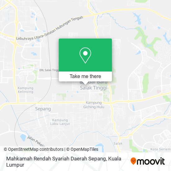 Peta Mahkamah Rendah Syariah Daerah Sepang