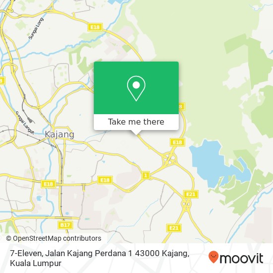 Peta 7-Eleven, Jalan Kajang Perdana 1 43000 Kajang