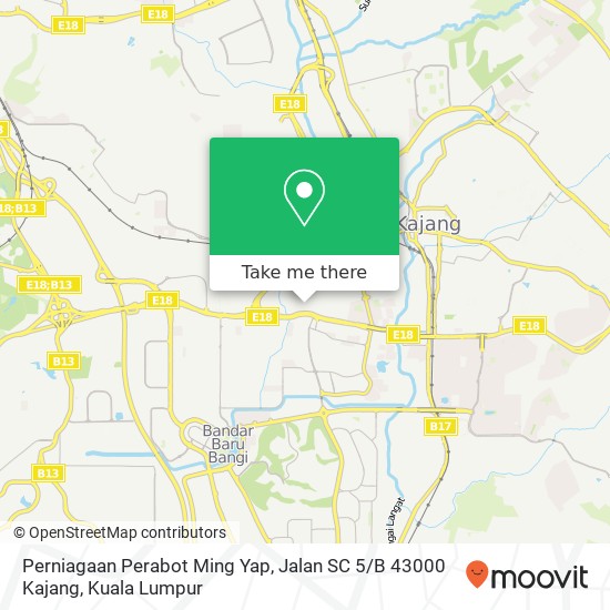 Perniagaan Perabot Ming Yap, Jalan SC 5 / B 43000 Kajang map