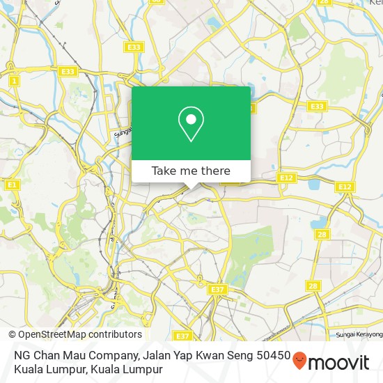 Peta NG Chan Mau Company, Jalan Yap Kwan Seng 50450 Kuala Lumpur
