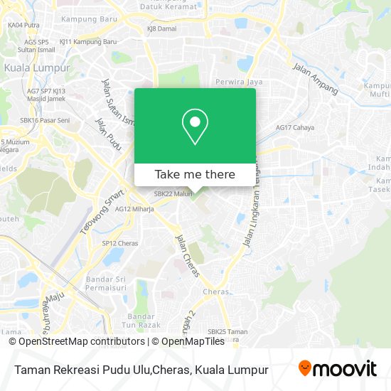 Peta Taman Rekreasi Pudu Ulu,Cheras