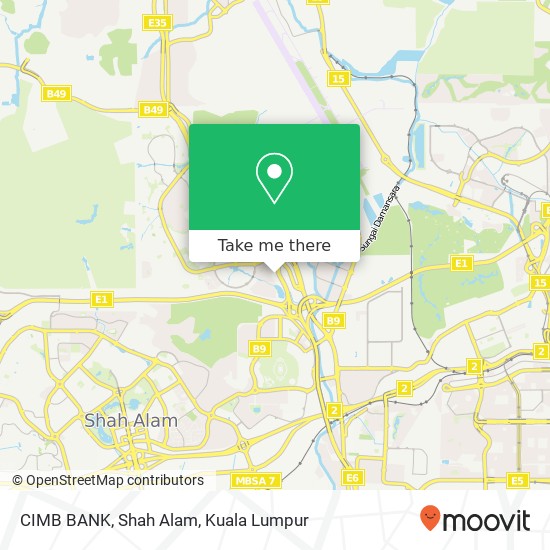 Peta CIMB BANK, Shah Alam