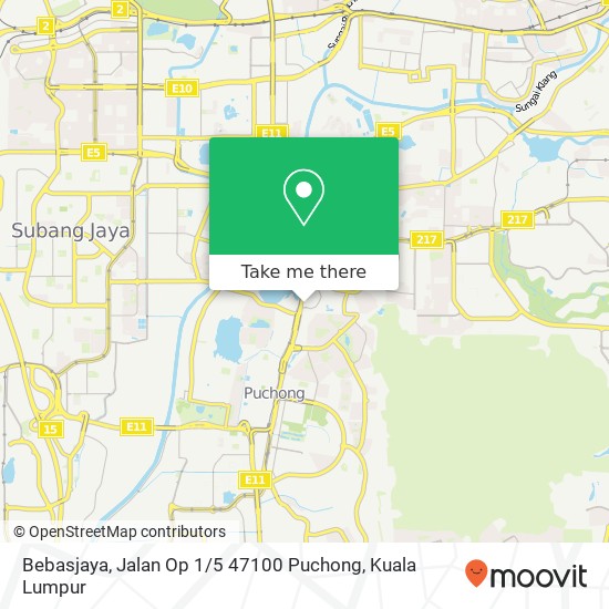 Peta Bebasjaya, Jalan Op 1 / 5 47100 Puchong