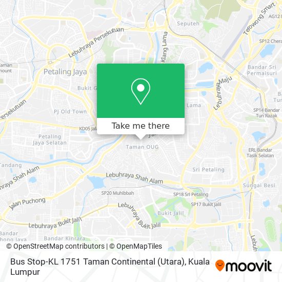 Bus Stop-KL 1751 Taman Continental (Utara) map