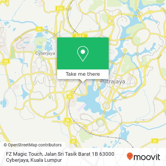 FZ Magic Touch, Jalan Sri Tasik Barat 1B 63000 Cyberjaya map