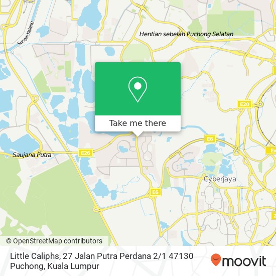 Peta Little Caliphs, 27 Jalan Putra Perdana 2 / 1 47130 Puchong