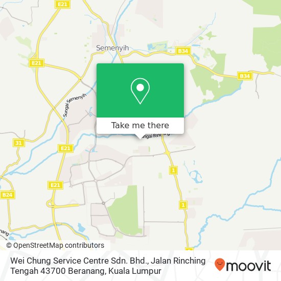 Wei Chung Service Centre Sdn. Bhd., Jalan Rinching Tengah 43700 Beranang map