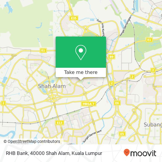 RHB Bank, 40000 Shah Alam map