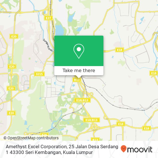 Amethyst Excel Corporation, 25 Jalan Desa Serdang 1 43300 Seri Kembangan map