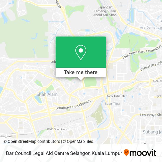如何坐公交或捷运和轻快铁去shah Alam的bar Council Legal Aid Centre Selangor Moovit