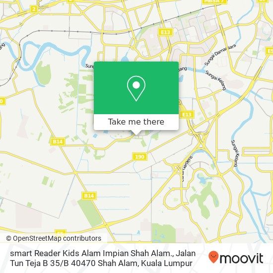 Peta smart Reader Kids Alam Impian Shah Alam., Jalan Tun Teja B 35 / B 40470 Shah Alam