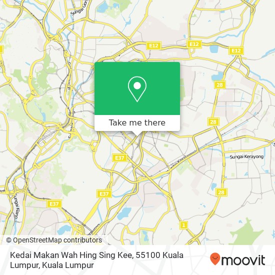 Peta Kedai Makan Wah Hing Sing Kee, 55100 Kuala Lumpur