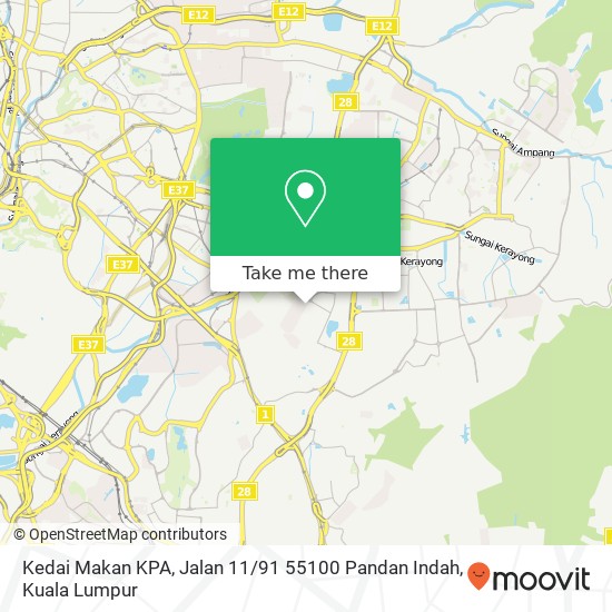 Kedai Makan KPA, Jalan 11 / 91 55100 Pandan Indah map