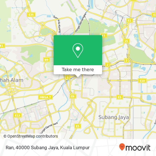 Peta Ran, 40000 Subang Jaya