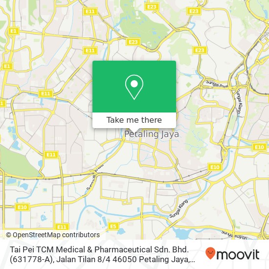 Tai Pei TCM Medical & Pharmaceutical Sdn. Bhd. (631778-A), Jalan Tilan 8 / 4 46050 Petaling Jaya map