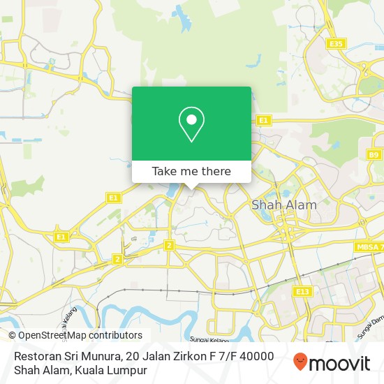 Restoran Sri Munura, 20 Jalan Zirkon F 7 / F 40000 Shah Alam map