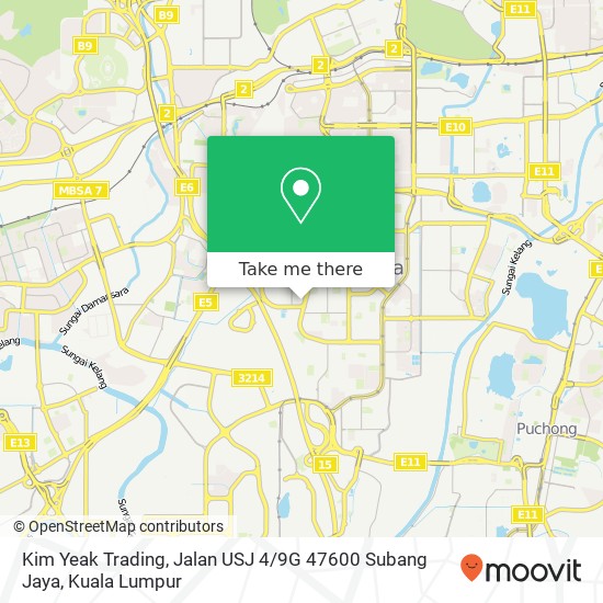 Kim Yeak Trading, Jalan USJ 4 / 9G 47600 Subang Jaya map