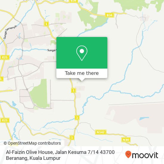 Peta Al-Faizin Olive House, Jalan Kesuma 7 / 14 43700 Beranang