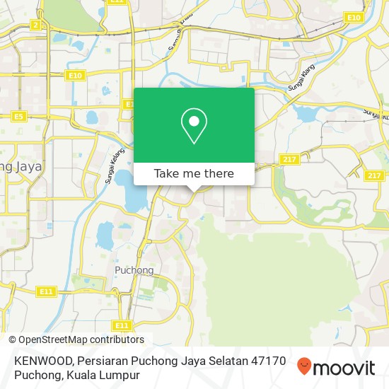 Peta KENWOOD, Persiaran Puchong Jaya Selatan 47170 Puchong