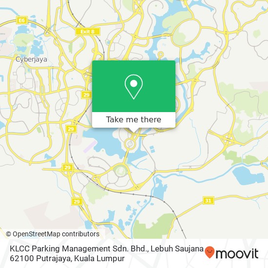 Peta KLCC Parking Management Sdn. Bhd., Lebuh Saujana 62100 Putrajaya