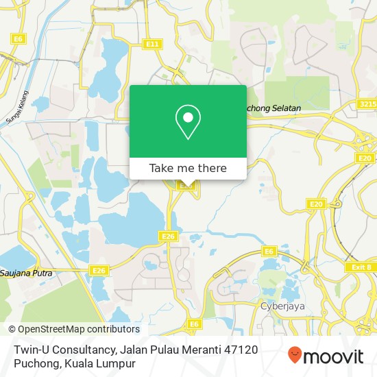 Peta Twin-U Consultancy, Jalan Pulau Meranti 47120 Puchong