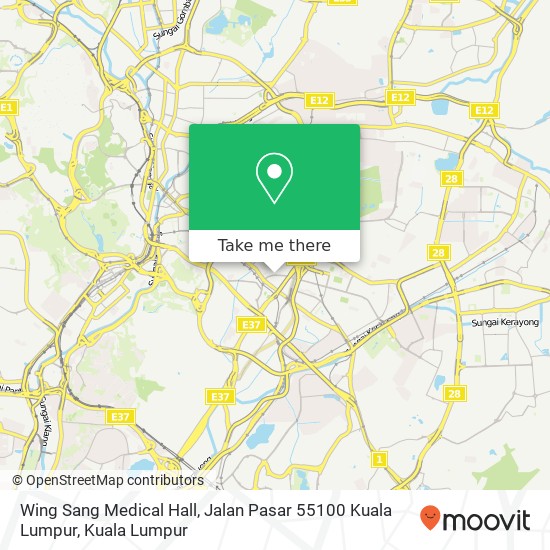 Peta Wing Sang Medical Hall, Jalan Pasar 55100 Kuala Lumpur