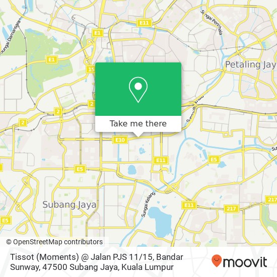 Tissot (Moments) @ Jalan PJS 11 / 15, Bandar Sunway, 47500 Subang Jaya map