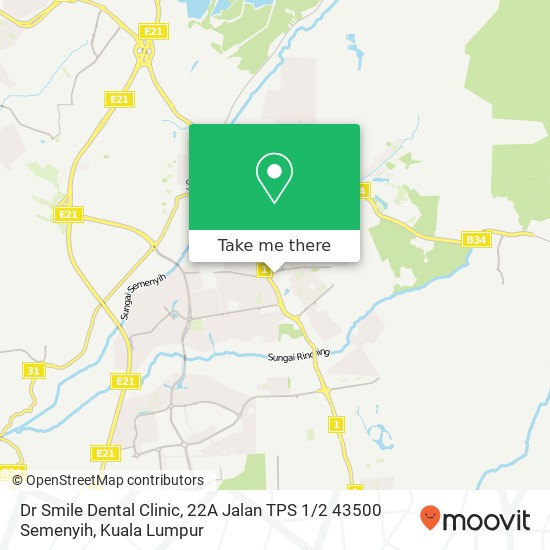 Dr Smile Dental Clinic, 22A Jalan TPS 1 / 2 43500 Semenyih map