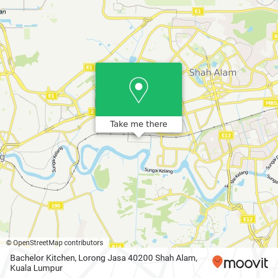 Peta Bachelor Kitchen, Lorong Jasa 40200 Shah Alam