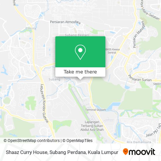 Peta Shaaz Curry House, Subang Perdana