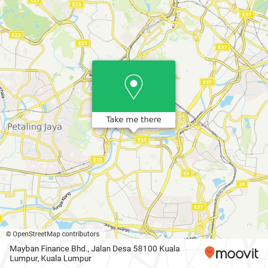 Mayban Finance Bhd., Jalan Desa 58100 Kuala Lumpur map