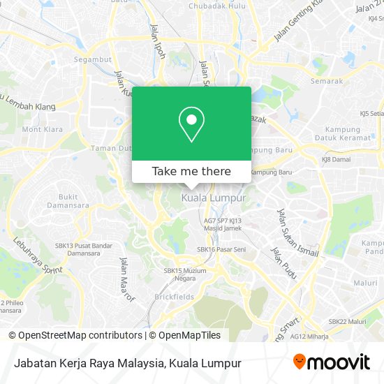 Jabatan Kerja Raya Malaysia map