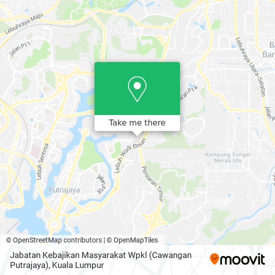 Peta Jabatan Kebajikan Masyarakat Wpkl (Cawangan Putrajaya)