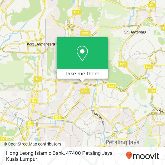 Peta Hong Leong Islamic Bank, 47400 Petaling Jaya