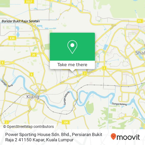 Peta Power Sporting House Sdn. Bhd., Persiaran Bukit Raja 2 41150 Kapar